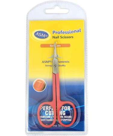 Nail Scissors Professional Cuticle Scissors Extra Strong Curved Manicure Scissors Clippers Eyebrow Grooming Cuticle Beard Trimming Hair Cutting (3.75" Orange) - Buy Online on GoSupps.com