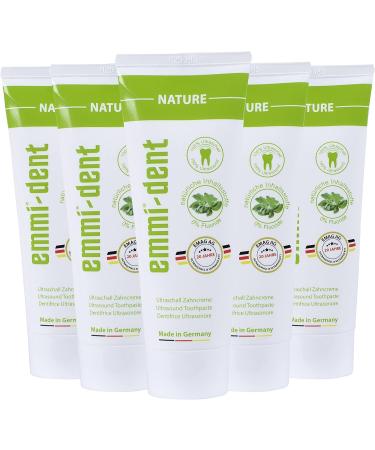 Emmi-dent Ultrasonic Toothpaste with Nano-Bubbles (Nature Extra Mild with no Fluoride 5 Pack)