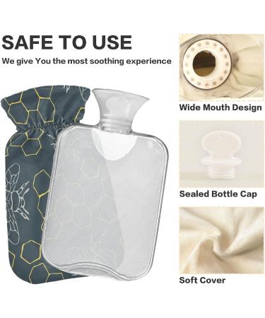 Buy Honeycomb Hot Water Bottle with Cover - 1L BPA Free | Small Hot Water Bag for Pain Relief Bed Hands & Feet - International Shipping - Buy Online on GoSupps.com