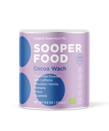 Sooper Food Cocoa Wach - Bourbon Vanilla 250g Powder - Bio -Vegane chocolate nut with cocoa turmeric & natural caffeine makes it easy for you in the morning - fast energy intake - including with banana etc. Cocoa Wach Bourbon Vanilla 250 g (1 Pack)