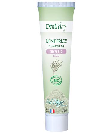 Ciel d'Azur Denticlay Cosm bio Thyme Stimulating Toothpaste 75ml - Pack of 2
