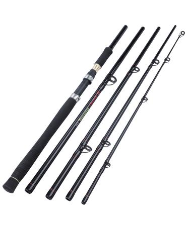 Soougayilang fishing rod for carp fishing rod made of carbon fiber super hard 4/5 sections portable fishing rod with EVA handle comfortable for salt water or fresh water carp rod with 5 sections 3 m black