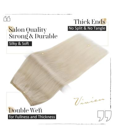 Vivien Remy Real Hair Extensions #60 - Full Head Tress 55cm 100g for Sewing - Platinum Blond Tressen - Buy Online on GoSupps.com