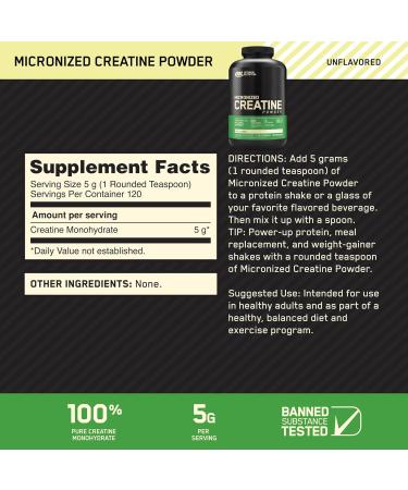 Optimum Nutrition 100% Gold Standard Whey Protein Powder: Double Rich Chocolate (5 Pound) with Micronized Creatine Monohydrate Powder Unflavored (120 Servings) - Bundle Pack - Buy Online on GoSupps.com