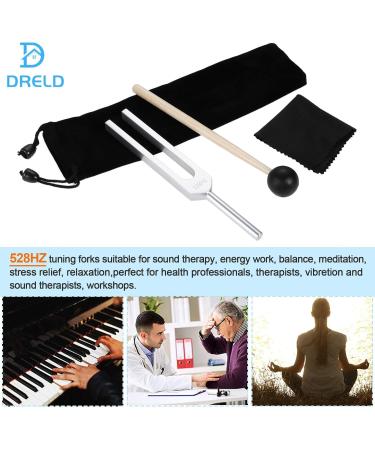 Buy Dreld 528Hz Tuning Fork Set - Sound Therapy Tool with Silicone Hammer & Velvet Bag for DNA Healing & Vibration Balancing - Buy Online on GoSupps.com
