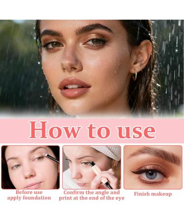 OIXYAZ OIXYA Set of 2 Eye Pencils Set of Gel Eye Pencils Foldable Eye Stencils Natural Eyelash Stamp Long Lasting Eyeliner Black & Brown - Buy Online on GoSupps.com