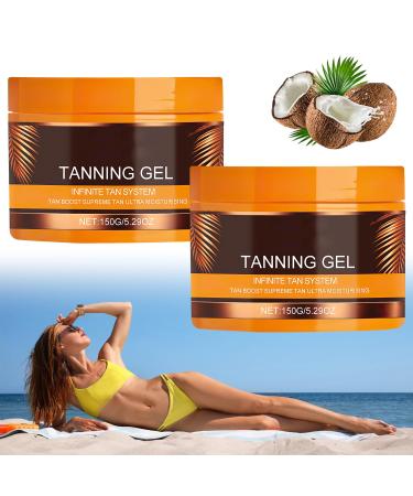 Luxury Intensive Tanning Gel Natural Tanning Accelerator Cream Gel For Sunbeds & Outdoor Sun(2PCS)
