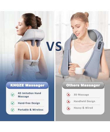 Knqze 4D Neck Massage Device with Heat - Wireless Shiatsu Pillow for Neck Shoulder & Back Pain Relief | International Shipping Available - Buy Online on GoSupps.com