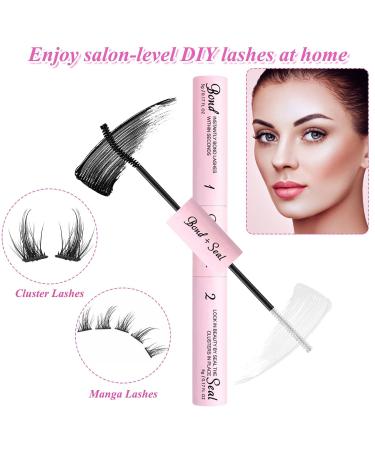 Lash Bond and Seal Cluster Eyelash Lashes Glue for Individual DIY Eyelash Extensions Lasting Strong Hold Waterproof 2 in 1 Mascara Eyelash Extension Glue pink - Buy Online on GoSupps.com