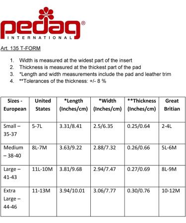 Pedag T-Form | German Made | Metatarsal Pads | Anatomically Correct | Metatarsal Arch Support | Vegetable Tan Leather | Self Adhesive | White | Size X-Large Fits EU 44-46 / US M 11-13 | 3 Pairs XL (M) 3 - Buy Online on GoSupps.com