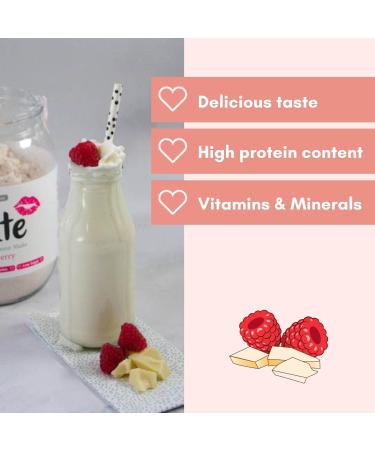 Cute Nutrition Meal Replacement Shake - High Protein Raspberry Flavor - 500g with Vitamins and Minerals + Bonus E-Book - TummyTox White Chocolate Raspberry - Buy Online on GoSupps.com