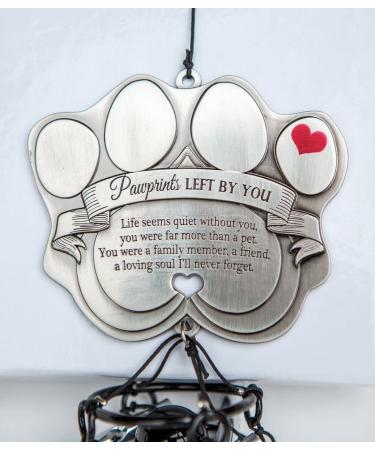 Pawprint Pet Memorial Wind Chime - Sympathy Gift for Grieving Pet Owners - Includes Poem Card - Buy Online on GoSupps.com