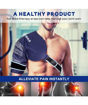 IGOHEALS Shoulder Ice Pack Wrap for Rotator Cuff Injuries - Hot Cold Therapy for Pain Relief & Recovery - Left/Right Shoulder for Men & Women - Navy 003 - Buy Online on GoSupps.com