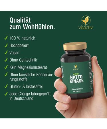 Vitaciv Nattokinase + Vitamin B1 - Supports Heart Health & Energy Metabolism | 120 Capsules of NATTO Extract - Buy Online on GoSupps.com