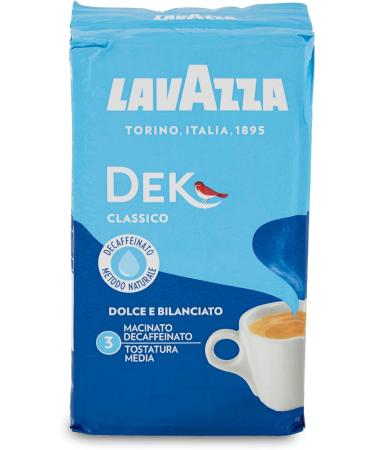 Lavazza Decaf Classico Caf moulu pour un Espresso ou un Latte D caf in avec Notes de Miel 100% Arabica Intensit 3/10 4x 250g + Italian Gourmet polpa 400g - Buy Online on GoSupps.com