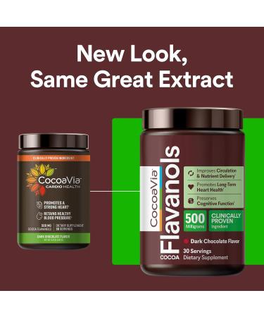 CocoaVia Cardio Health Cocoa Powder - 30 Servings, 500mg Cocoa Flavanols - Heart Health Support, Nitric Oxide Boost, Energy, Preworkout - Vegan Dark Chocolate Cacao - 6.8oz - Buy Online on GoSupps.com