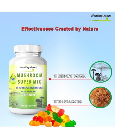 Mushroom Gummies Blend of 10 Mushrooms & Sea Moss Gummies 10 Mushroom Blend & Sea Moss Mushroom Supplements High Potency Ultra Concentrated Extract (1 Regular (60 Gummies)) 60 Count (Pack of 1) 1 - Buy Online on GoSupps.com