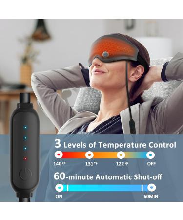 MOUNTRAX Heated Eye Mask - USB Electric Warm Compress for Dry Eyes Chalazion Stye & Blepharitis Relief | 3D Total Blackout Eye Heating Pad (Grey) with Aroma - Buy Online on GoSupps.com