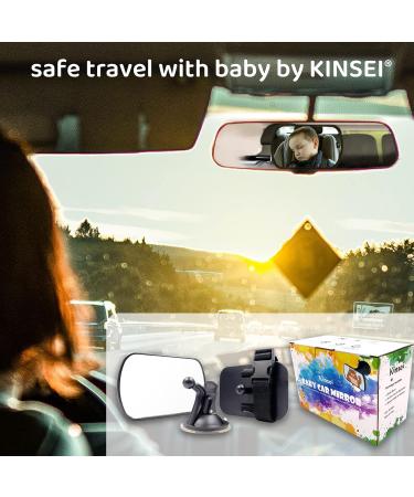 Baby Car Mirror - Rear View Mirror for Back Seat | Wide Convex Frostproof with Suction Cups & Straps - Safe Child Observation - Buy Online on GoSupps.com