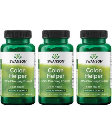 Swanson Colon Helper - Promotes Digestive Health Using Vervain Goldenseal Root Slippery Elm Bark & More - Herbal Supplement Aiding Healthy Eliminations - (60 Capsules) 1 Pack (3 Pack)