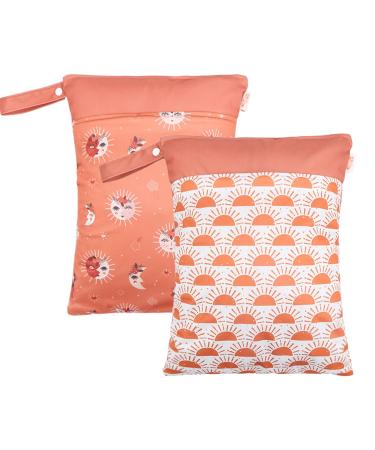 Seaur Dry Wet Bag Big Baby diaper bag for on the way kindergarten Naspasche with zippered washable reusable travel bag cultural bag for swimming gym - 2 pieces 30 * 40cm D03 2 pieces 30 * 40cm