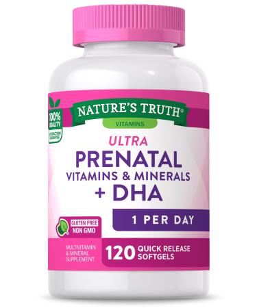 Nature's Truth Prenatal Vitamin for Women | 120 Softgels | Non-GMO & Gluten Free Multivitamin Supplement with DHA and Folic Acid