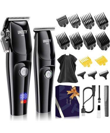 Ukeety Professional Hair Clippers for Men Cordless Beard Trimmer with T-Blade Barber Kit with LED Display Rechargeable Hair Trimmer for Men Women Bikini Trimmer