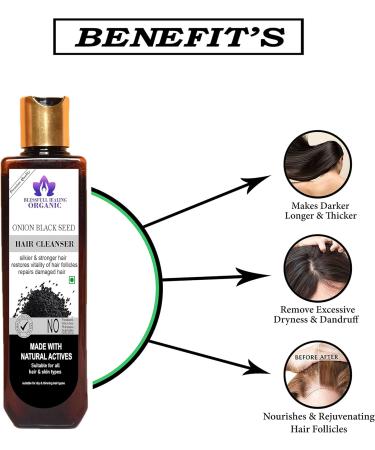 Blessfull Healing Organic Onion Black Seed Hair Cleanser | Shampoo 100 ML (Packing May Vary) 100 ml (Pack of 1) - Buy Online on GoSupps.com