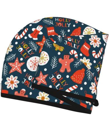 Hair Towel Wrap with Button | Fast Drying Towel Turban for Effortless Hair Care | Holiday Christmas Cookies Design - Buy Online on GoSupps.com