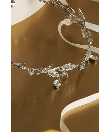 BABEYOND Rhinestone Leaf Wedding Forehead Band Tiara Crown - Silver - Buy Online on GoSupps.com