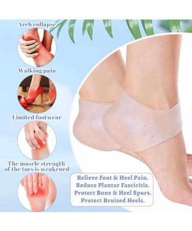 Silicone Heel Protectors - 4pcs Soft Gel Blister Prevention Cups for Plantar Fasciitis Relief - Men & Women - Buy Online on GoSupps.com