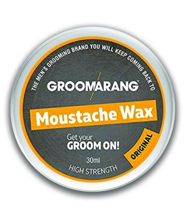 Groomarang Original Moustache Wax 30ml | Extra Strong Hold Styling Wax to Shape and Nourish Your Moustache and Beard | Gifts for Him