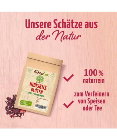 Dried Hibiscus Flowers 1000g - Edible Slightly Sour & Fruity Taste | Perfect for Tea Salads Desserts & More | Achterhof Quality - Buy Online on GoSupps.com