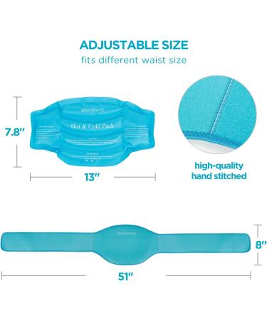 Comfytemp Reusable Gel Back Ice Pack - Hot & Cold Therapy Wrap for Lower Back Pain Relief | Flexible Cold Compress with Strap for Sciatica & Lumbar Support - Buy Online on GoSupps.com