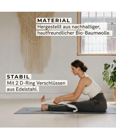 Lotuscrafts Yoga Gurt - 100% Cotton Yoga Belt for Stretching - Beginner & Advanced - Metal Closure 250x3.8 cm - International Shipping - Buy Online on GoSupps.com