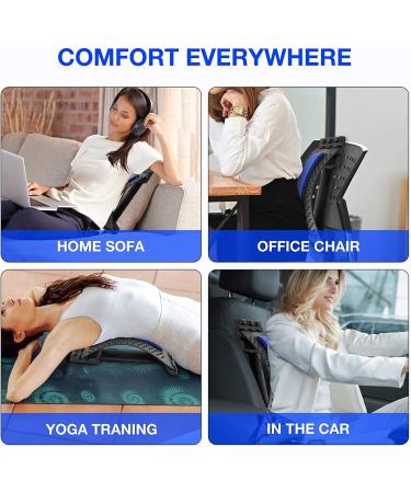 Blue Lumbar Support Back Massager Stretcher for Spine Pain Relief - Buy Online on GoSupps.com