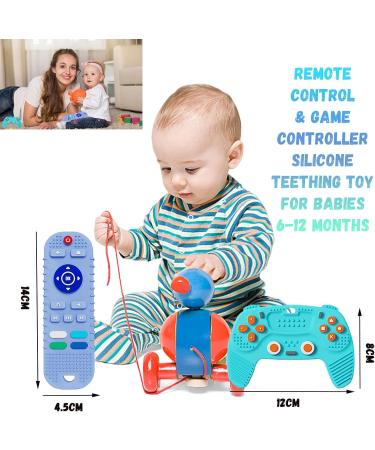 2PCS Silicone Baby Teething Toys - Remote Control & Game Controller Teething Toy (Blue) - Buy Online on GoSupps.com