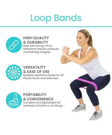 Vive Loop Bands Set (6 Pack) - Multi-Resistance Elastic Bands for Home & Gym Workouts Physical Therapy Yoga & Pilates - Perfect for Toning Hips Butt Arms & Legs - Buy Online on GoSupps.com
