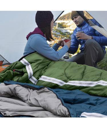 Eackrola Lightweight Waterproof Sleeping Bag for 3-4 Season Camping - Army Green-Flannel - Buy Online on GoSupps.com