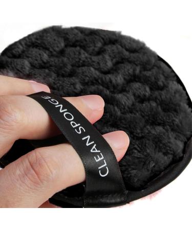 4 Reusable Round Makeup Remover Pads | 100% Microfiber Washable & Eco-Friendly Cotton | Deep Clean & Gentle for All Skin Types - Black - Buy Online on GoSupps.com
