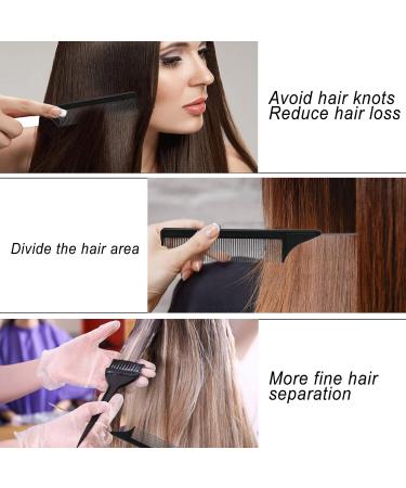 6 Pack Steel Pin Rat Tail Carbon Fiber Comb Set - Heat Resistant Teasing Combs for Salon & Home Use (Black) - Buy Online on GoSupps.com