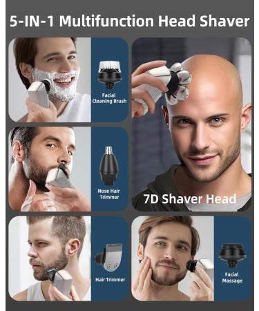 Best 7D Electric Bald Head Shaver for Men | 5-in-1 Waterproof Razor with LED Display | Perfect Father's Day Gift - Buy Online on GoSupps.com