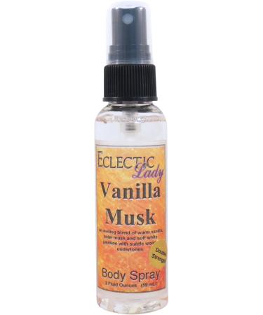 Vanilla Musk Body Spray (Double Strength) 2 ounces Body Mist for Women with Clean Light & Gentle Fragrance Long Lasting Perfume with Comforting Scent for Men & Women Cologne with Soft Subtle 2 Fluid Ounces (Double Strength)