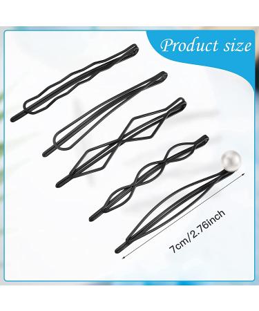 10 Black Geometric Bobby Pins - Minimalist Hair Clips for Women & Girls - Wedding Accessories - Buy Online on GoSupps.com