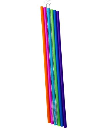 Tegion 12 Inch Extra Long Reusable Silicone Straight Straws for 40oz Hydro Flask, Blender Bottle - Solid Color - Buy Online on GoSupps.com