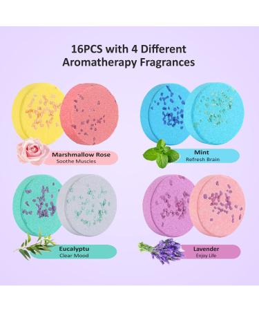 16PCs Shower Steamers Aromatherapy Gift Set for Women and Men - Stress Relief Shower Bombs - Perfect Gift for Her Birthday, Mother's Day, Christmas - Purple - Buy Online on GoSupps.com