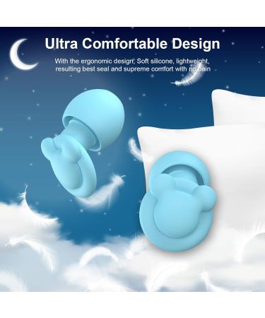 Reusable Soft Silicone Ear Plugs 33dB Noise Cancelling for Sleep, Snoring, Concerts - 4 Pairs in XS/S/M/L Blue - Buy Online on GoSupps.com