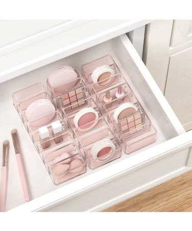 Clear Acrylic Makeup Organizer - 8 Spaces for Eyeshadow, Lipstick & More | HBlife Vanity Display in Pink - Buy Online on GoSupps.com