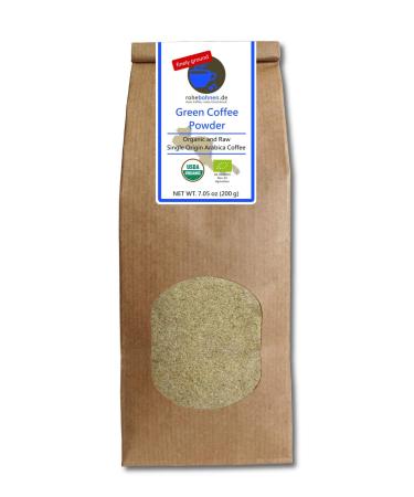 Green Coffee Powder organic, 100% pure and natural (finely ground, 200g) 7.05 Ounce (Pack of 1)