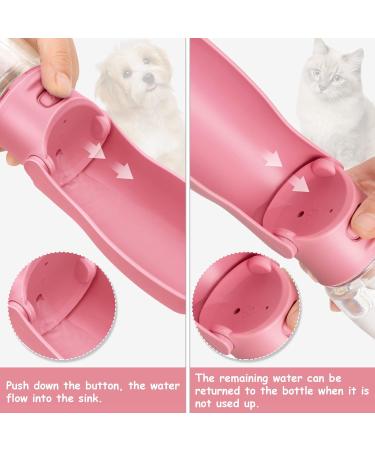 Rainpal Foldable Dog Water Bottle - 12oz Leak Proof Portable Pet Dispenser | BPA-Free Pink Travel Bottle for Hiking & Outdoor Adventures - Buy Online on GoSupps.com